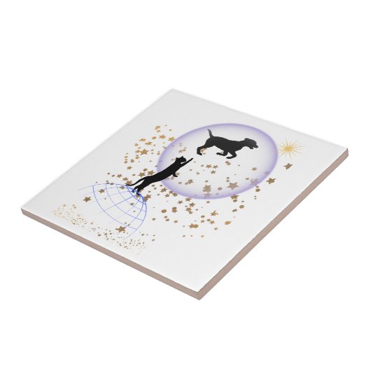 変な猫走と犬 タイル (側面)