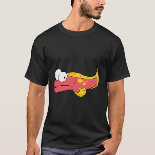 変な魚(ホットピンク+黄色) Tシャツ (正面)