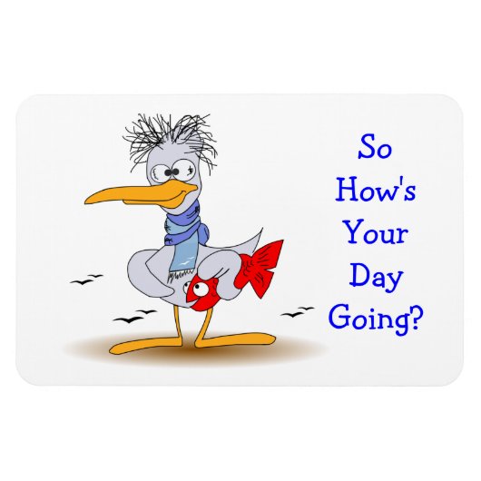 変な鳥のカモメおもしろいの日は マグネット (横)