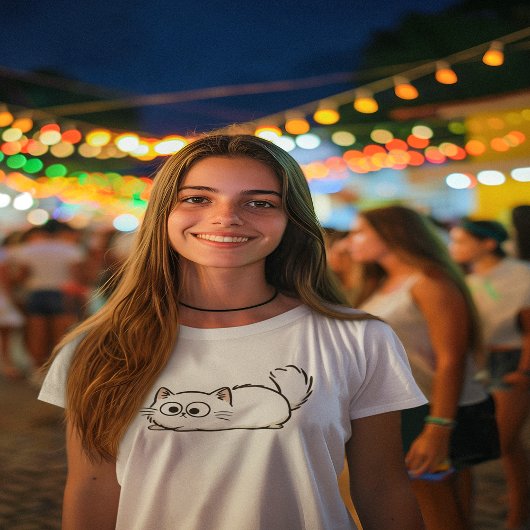 変わったふわふわしっぽの猫 トライブレンドTシャツ