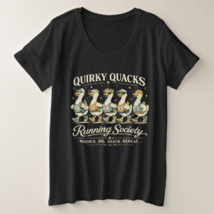 変わったアヒルのランニング・ソサエティの面白いランナーTシャツ プラスサイズTシャツ