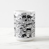 変わったキャラクターの大群 コーヒーマグカップ (中央)
