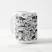 変わったキャラクターの大群 コーヒーマグカップ (正面左)