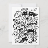変わったキャラクターの大群 サンキューカード (正面)
