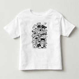変わったキャラクターの大群 トドラーTシャツ