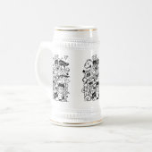 変わったキャラクターの大群 ビールジョッキ (正面左)