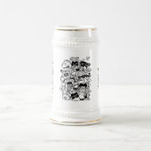 変わったキャラクターの大群 ビールジョッキ (中央)