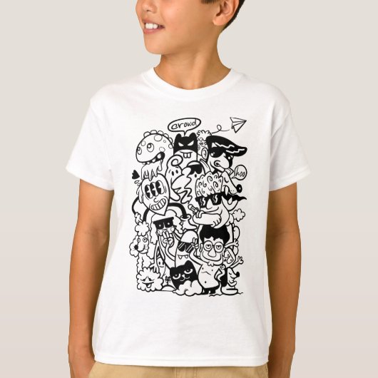 変わったキャラクターの大群 Tシャツ (正面)