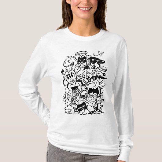 変わったキャラクターの大群 Tシャツ (正面)