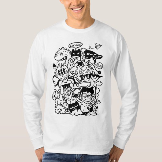 変わったキャラクターの大群 Tシャツ (正面)