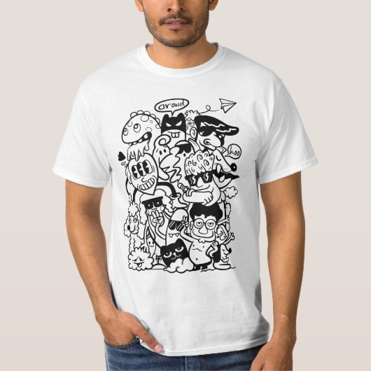 変わったキャラクターの大群 Tシャツ (正面)