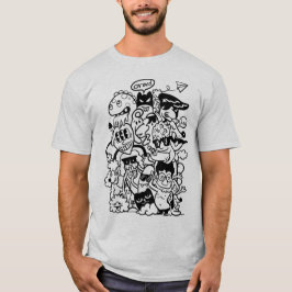 変わったキャラクターの大群 Tシャツ