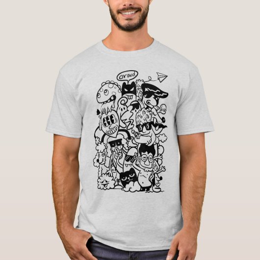 変わったキャラクターの大群 Tシャツ (正面)
