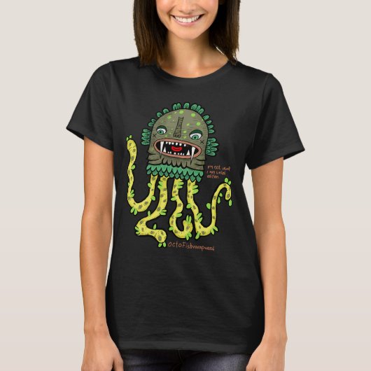 変わったタコと魚のミックス Tシャツ (正面)