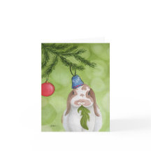 変わったホリデー動物：ウサギのカード 4"x5.6"