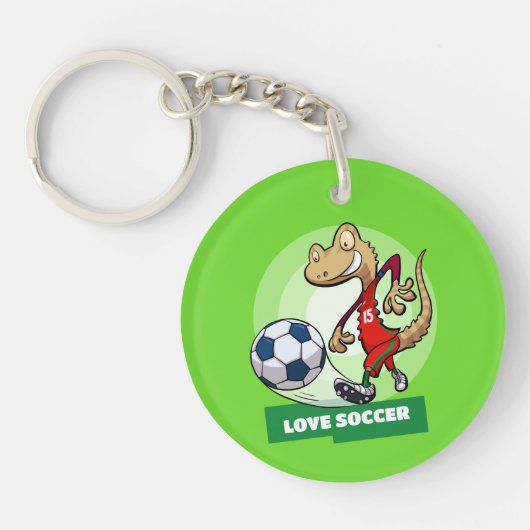 変わったヤモリのサッカー選手のキャラクター キーホルダー (正面)