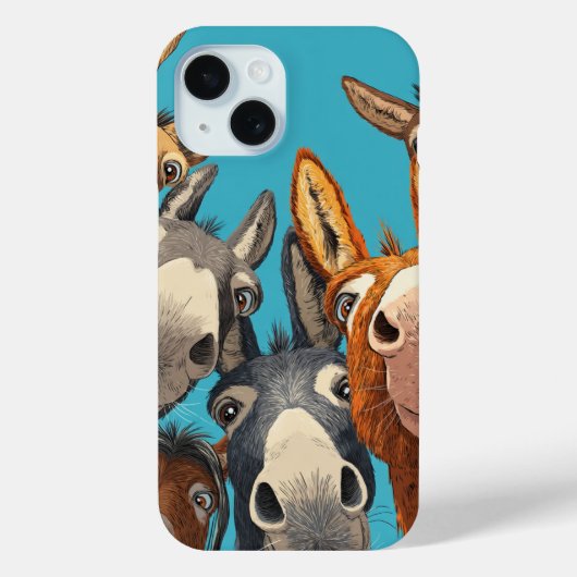 変わったロバの仲間たち - カラフルなグループイラスト Case-Mate iPhoneケース (裏面)