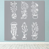 変わった植物 キャンバスプリント (インサイチュ (ウッドフロア))