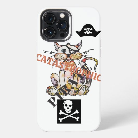 変わった海賊猫のキャラクターイラスト iPhoneケース (裏面)