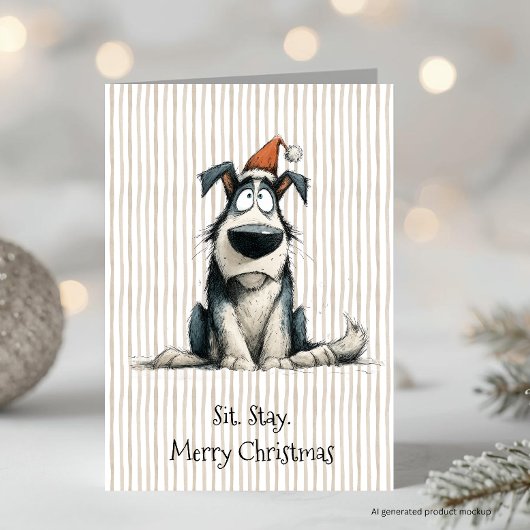 変わった犬 メリークリスマス シーズンカード