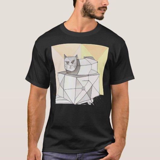 変わった猫のアートワーク 子猫のパロディ Tシャツ (正面)