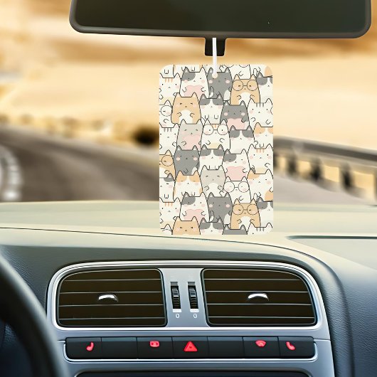 変わった猫のパターンの車 カーエアーフレッシュナー