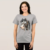 変わった馬 トライブレンドＴシャツ (正面全面)