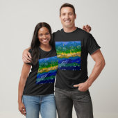 変わった魚の抽象的な川の風景 オリジナル絵画 Tシャツ (ユニセックス)