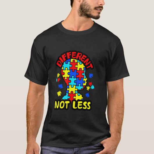 変わらないただ違う自閉症パズルのピース Tシャツ (正面)