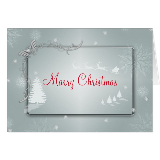 変わらぬトナカイと銀色のメリークリスマスツリー (正面横)