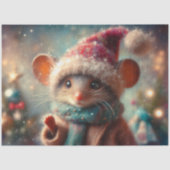変わり種の冬のネズミのフェスティブハットデコパージュ 薄葉紙 (正面)