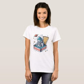変わり種イワシ宇宙飛行士ウィメンズTシャツ Tシャツ (正面フル)