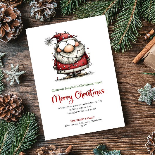 変わり者のサンタの漫画のクリスマスの挨拶 シーズンカード