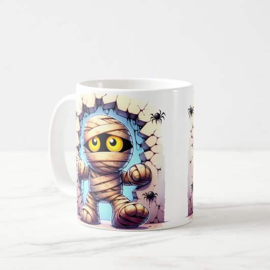 変わり者のハロウィンミイラ コーヒーマグカップ (正面左)