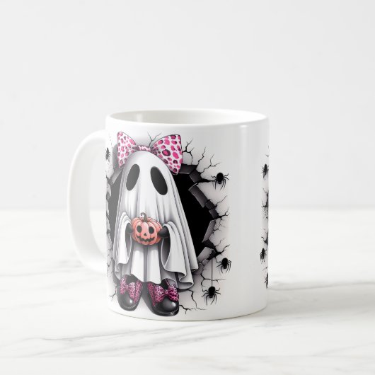 変わり者のハロウィーンの幽霊 コーヒーマグカップ (正面左)