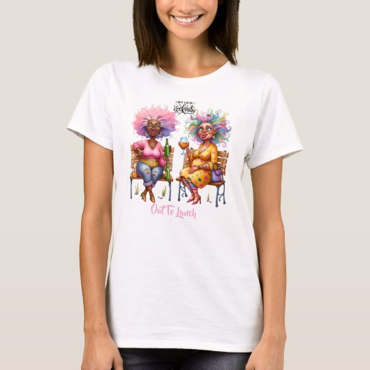 変わり者のワイン女性 でもまずはレディースTシャツ Tシャツ (正面)