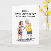 変わり者の第54誕生日のユーモアカード カード (黄色い花)