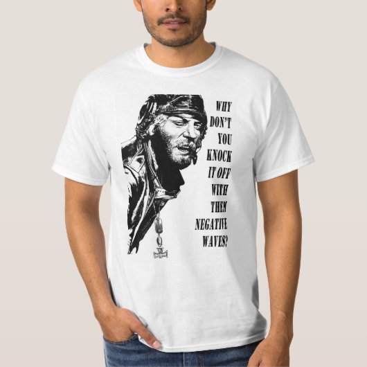 変わり者は言います(黒及び白) Tシャツ (正面)