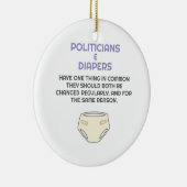 変わる必要があるおむつを好む政治家 セラミックオーナメント (右)