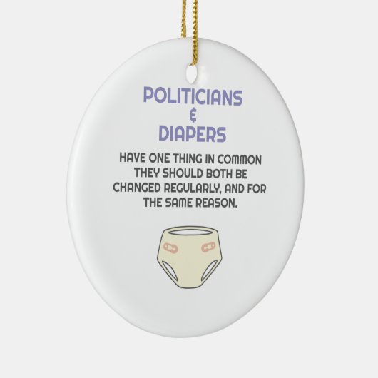 変わる必要があるおむつを好む政治家 セラミックオーナメント (右)
