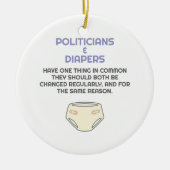 変わる必要があるおむつを好む政治家 セラミックオーナメント (正面)