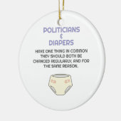 変わる必要があるおむつを好む政治家 セラミックオーナメント (左)
