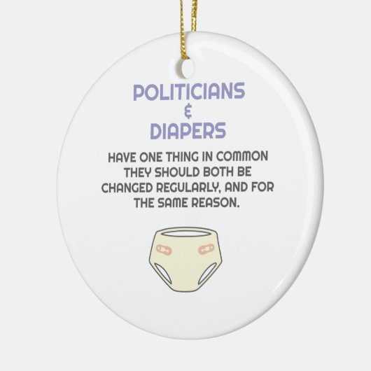 変わる必要があるおむつを好む政治家 セラミックオーナメント (左)