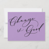 変エレガント更は紫色の動く発表 ノートカード (正面)