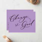 変エレガント更は紫色の動く発表 ノートカード (正面/裏面インサイチュ)