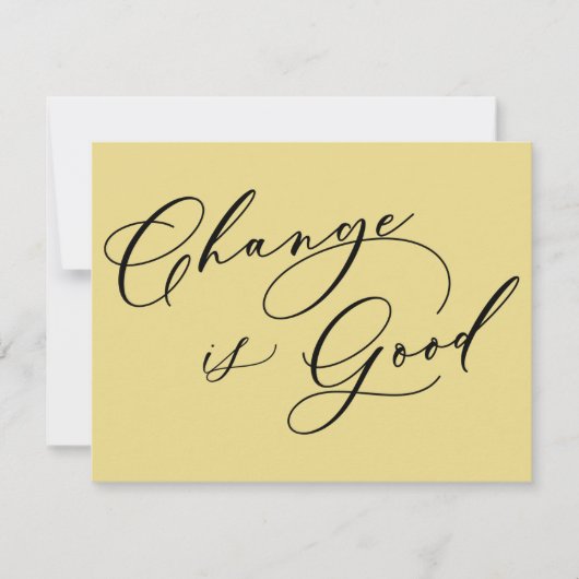 変エレガント更は黄色の動きの良い発表 ノートカード (正面)