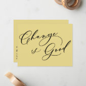 変エレガント更は黄色の動きの良い発表 ノートカード (正面/裏面インサイチュ)