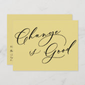 変エレガント更は黄色の動きの良い発表 ノートカード (正面/裏面)