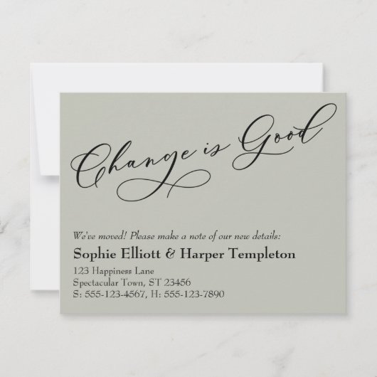 変エレガント更はGood Sage Moving Announcement ノートカード (正面)