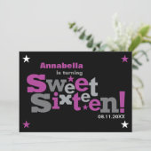 変動のタイプ菓子16のパーティの招待状 招待状 (スタンド正面)